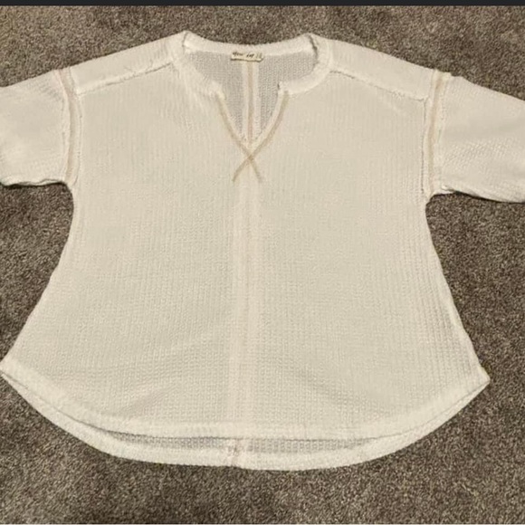 White Waffle Top - Picture 1 of 1